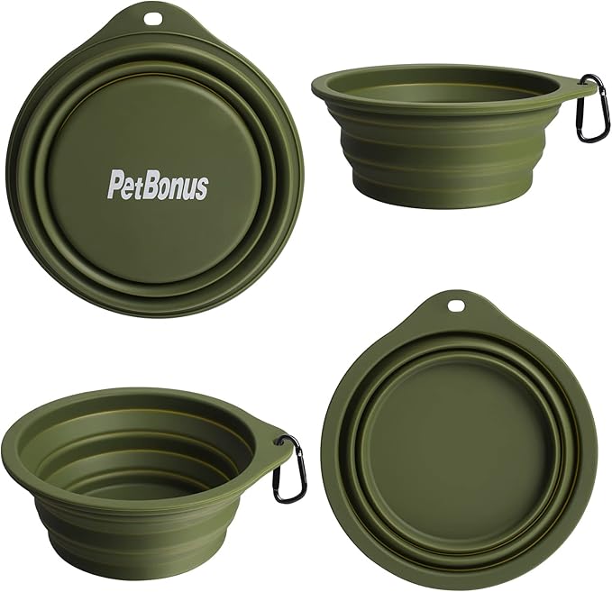 PetBonus 2-Pack Silicone Collapsible Dog Bowls, BPA Free Dishwasher Safe - Image 2