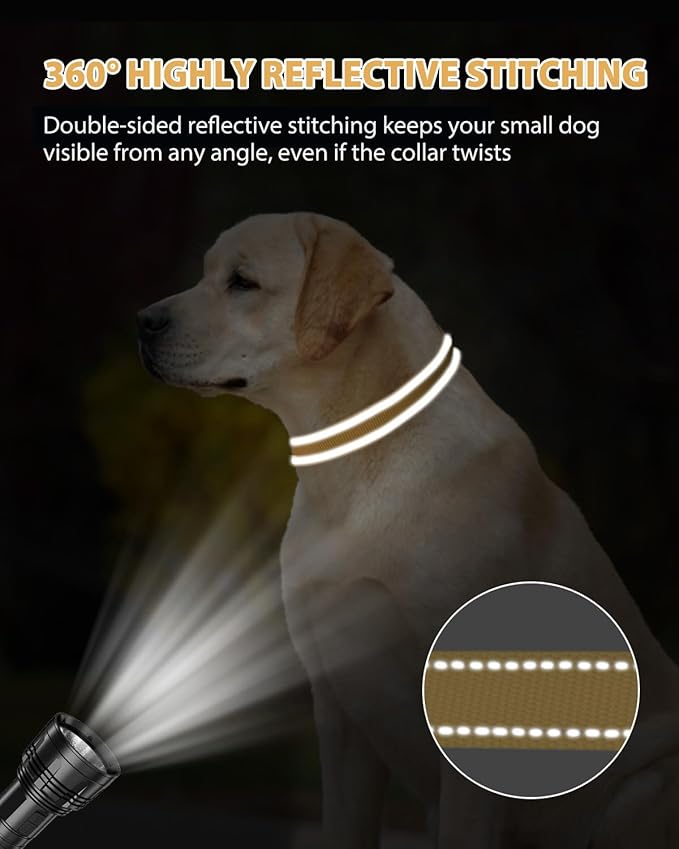 Joytale Dog Collar for Large Dogs, Strong Double-Sided Reflective Nylon Collar - Image 5