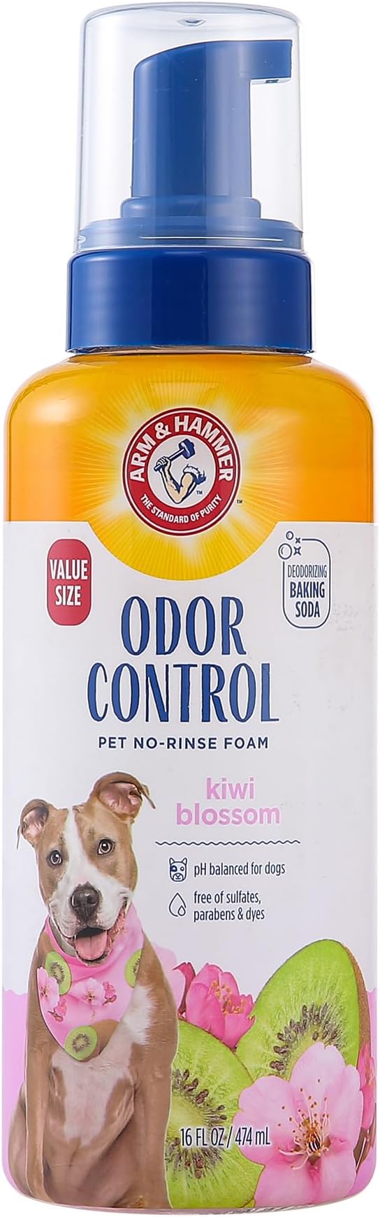 Arm & Hammer for Pets Odor Control No-Rinse Foam for Dogs, Kiwi Blossom Scent by ArmHammer