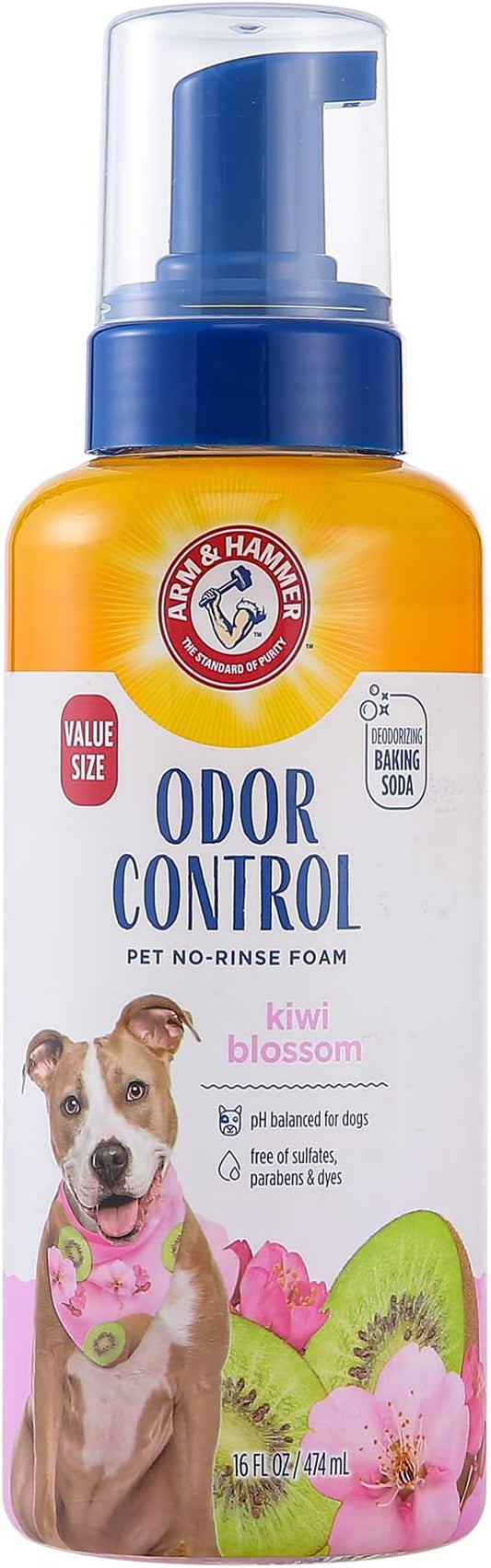 Arm & Hammer for Pets Odor Control No-Rinse Foam for Dogs, Kiwi Blossom Scent by ArmHammer
