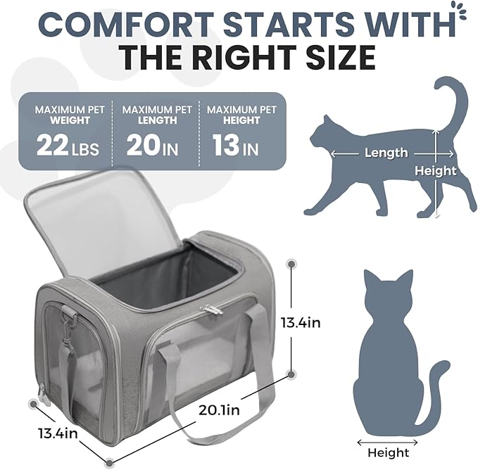 Expandable Cat Carrier Airline Approved Soft-Sided Pet Travel Carrier - Image 2