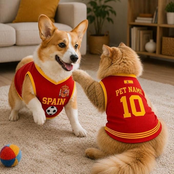 V-DECORPARKS Personalized Pet Soccer Jersey Custom Name Number Dog Cat Football - Image 3