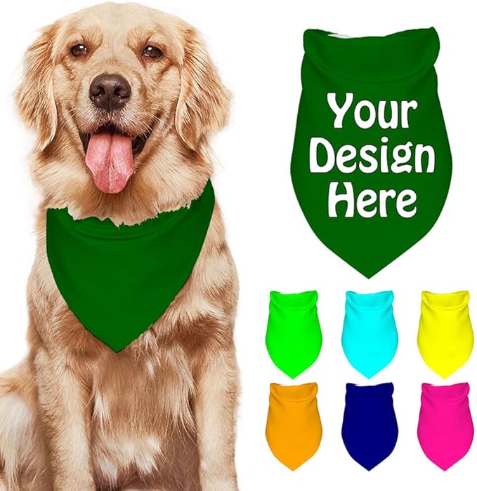 Custom Pet Scarf with Name Personalized Dog Bandanas Add Your Own Picture Image by VYXONIA