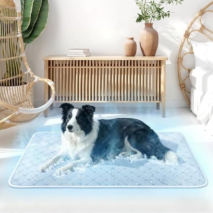 Cooling Mat for Dogs, Q-Max>0.5 Thin Breathable Dog Cooling Mat Blanket for Dogs by Yungaspy