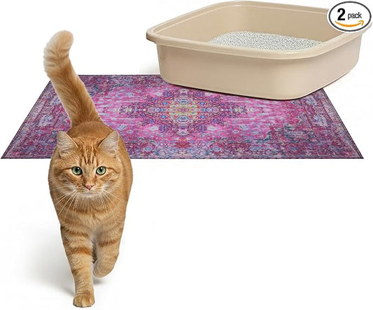 Lovewag Pets Cat Litter Box Mats 2 Pack by Lovewag