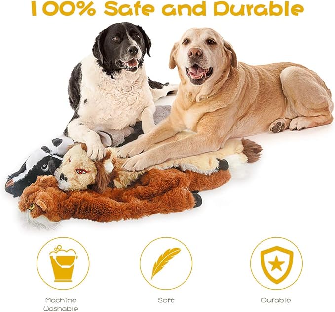 Dog Squeak Toys, No Stuffing Plush Dogs Chew Toy Bundle - Image 3