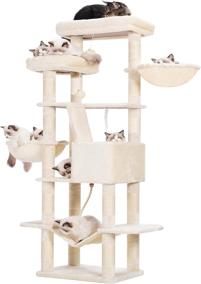 Heybly Cat Tree, 68 inch Multi-Level Cat Tower - Image 2