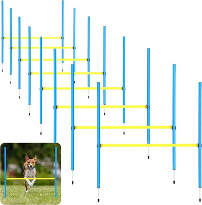 Hollowfly 8 Set Dog Agility Jump Adjustable Dog Agility Hurdle Training by Hollowfly