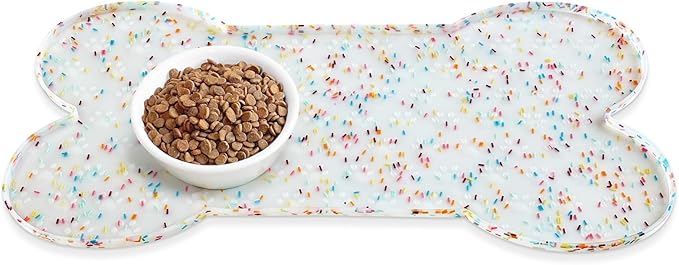 PWTAA Dog Food Mat Anti-Slip Silicone Dog Bowl Mat Thicker Pet Placemat by PWTAA