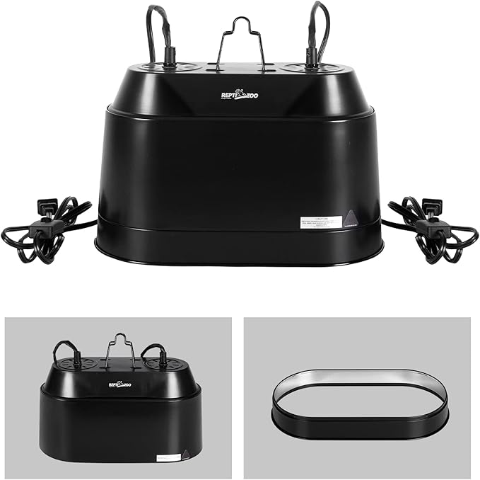 REPTI ZOO Dual Reptile Light Fixture 2 in 1 Deep Dome Lamp Fixture, - Image 2