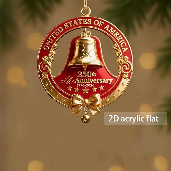 6 Pcs 250th Anniversary Liberty Bell Hanging Ornament Indoor Outdoor Decor - Image 3