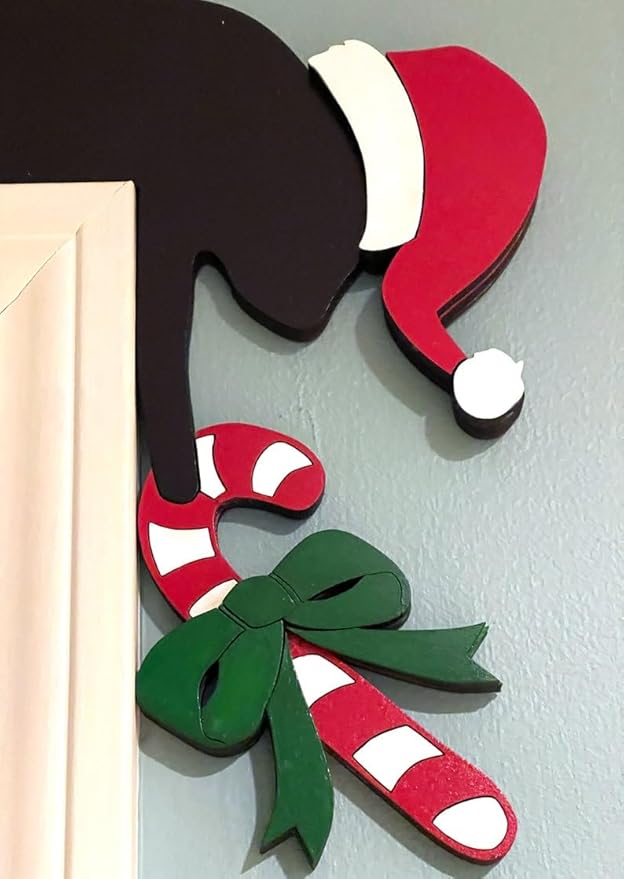 Christmas Door Topper Holiday Home Decor Funny Snowman Santa Claus Top Door - Image 2
