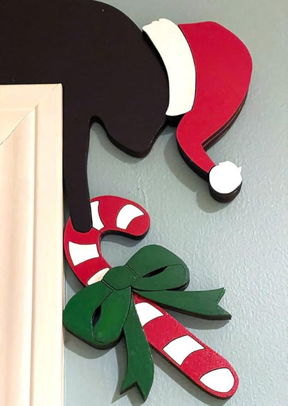 Christmas Door Topper Holiday Home Decor Funny Snowman Santa Claus Top Door - Image 2