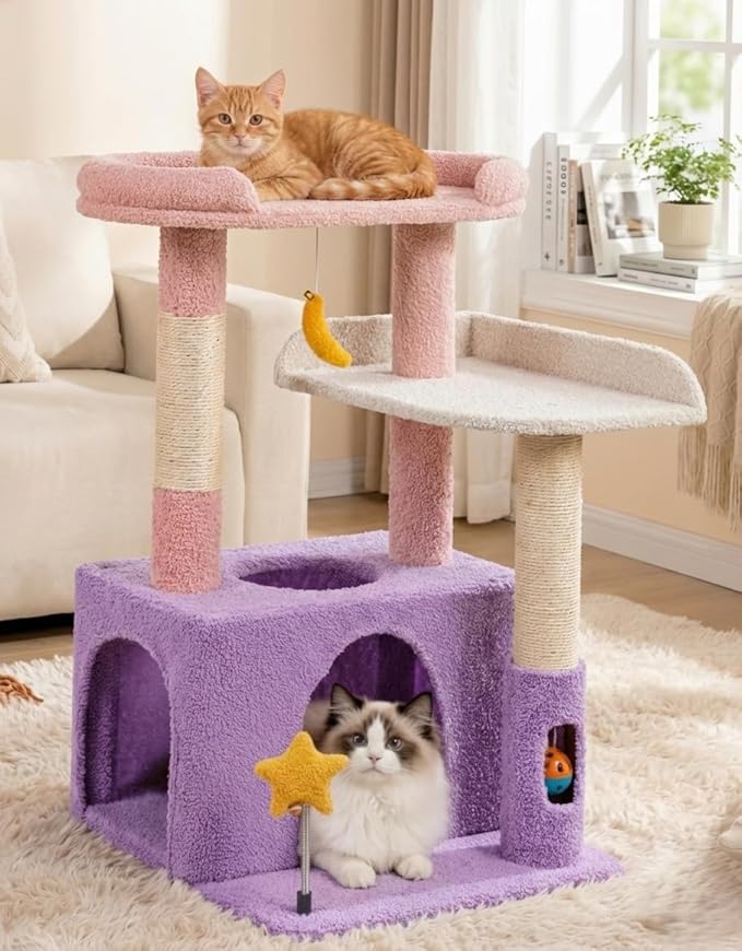 31" Cute Cat Tower for Indoor Kittens by Purrlato