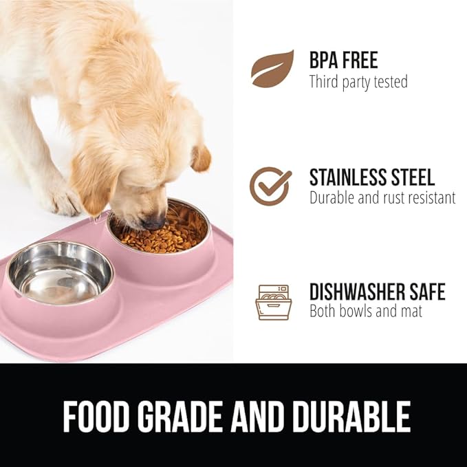 GORILLA GRIP Feeding Mat Bowl Set, 100% Waterproof BPA Free Silicone Base - Image 5
