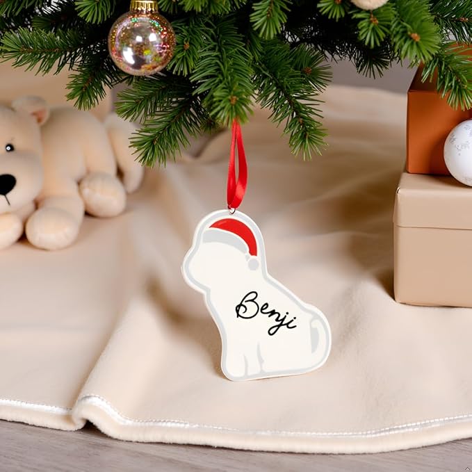 Kate & Milo Ceramic Dog Ornament, Holiday Pet Christmas Tree Ornament, - Image 5