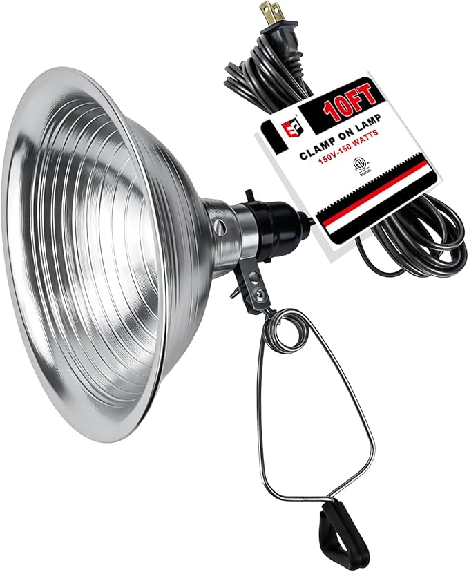 EP Clamp Lamp Light with Detachable 8.5 Inch Aluminum Reflector, 150 Watt E26 by ENERGYPRO