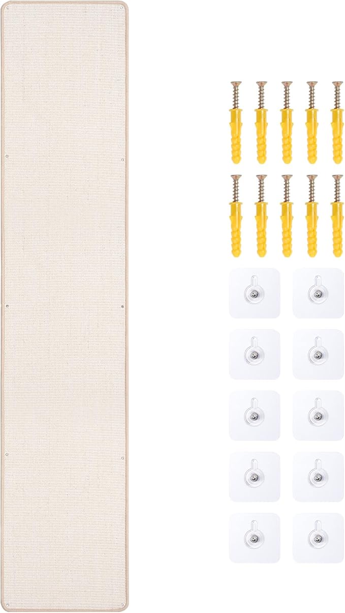 Natural Sisal Cat Scratcher Mat, Wall Scratcher Carpet, Cat Climbing Wall by Uranshin