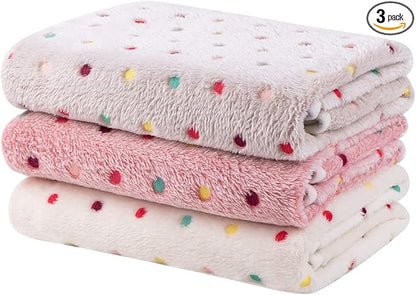 Dono 1 Pack 3 Dog Blankets, Soft Fluffy Fleece Pet Blanket Warm Sleep Mat Paw by Dono