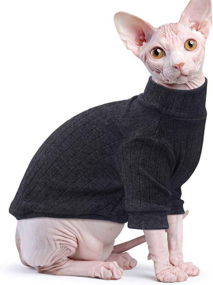 Idepet Sphynx Hairless Cats Sweater Shirt Kitten Soft Puppy Clothes Pullover - Image 4