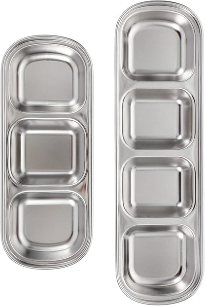 Ipetboom Compartment Pet Tray Food Bowls: 8pcs Stainless Steel Cat Bowl Divided - Image 4