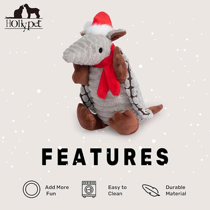 Hollypet Plush Dog Squeaky Toy Stuffed Armadillo Animal Pet Puppy Chew Toys - Image 6
