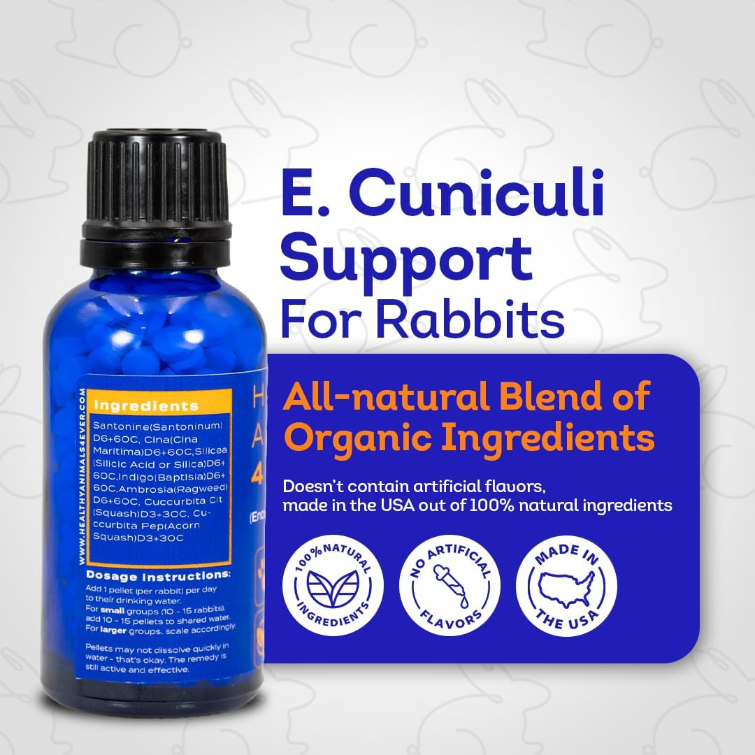 HA4E - Rabbit E. Cuniculi Infection Treatment - Natural, Homeopathic Support for Prevention & Immunity Boost - 300 Tablets
