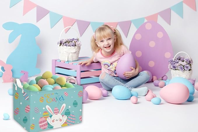 Essme Rectangular Easter Basket, Kids Storage bin Organizer - Image 3