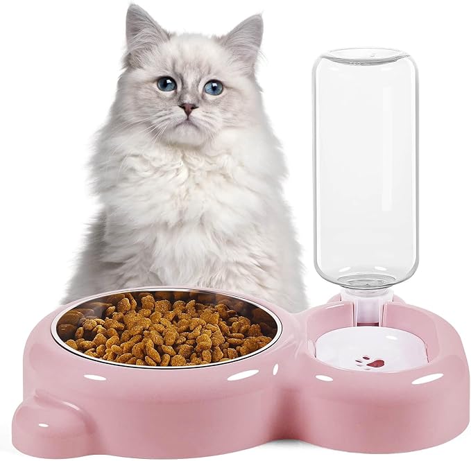 Double Dog Cat Bowls, Cat Food and Water Bowl Set - Image 7