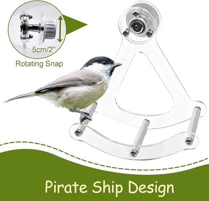 DONGKER Bird Swing Perch, Acrylic Parrot Hanging Perch Built-in Metal Bearings - Image 5