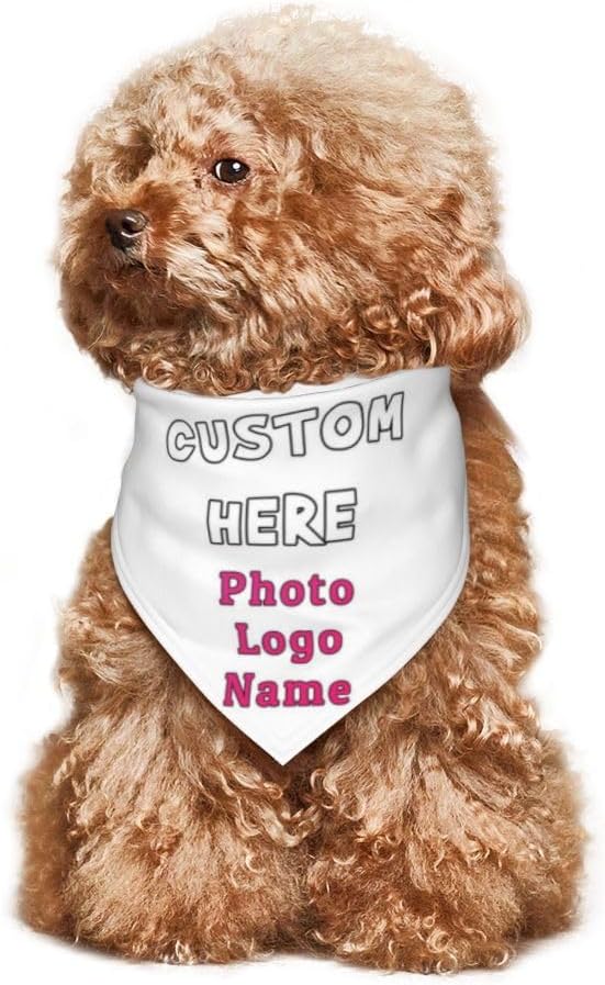 Personalized Dog Bandanas Custom Pet Scarf Add Your Own Logo Photo Text - Image 6