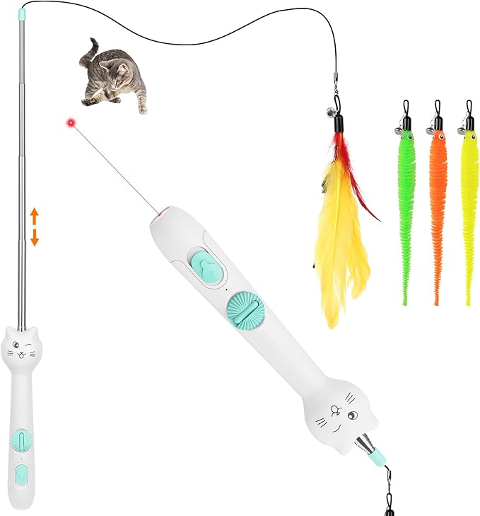 TBTeek Cat Toy, 2in1 Light and 22" Retractable Pole by TBTeek