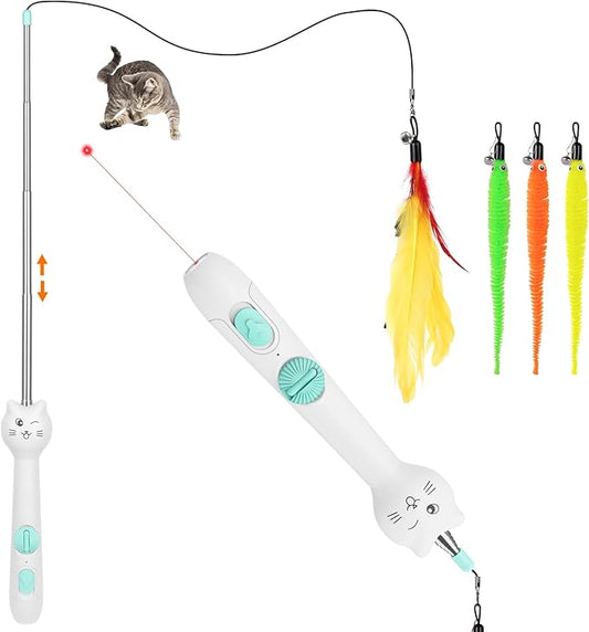 TBTeek Cat Toy, 2in1 Light and 22" Retractable Pole by TBTeek