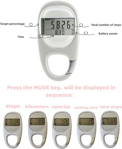 3D Pedometer for Walking Steps Miles, Distance Tracking, Calorie Count - Image 2
