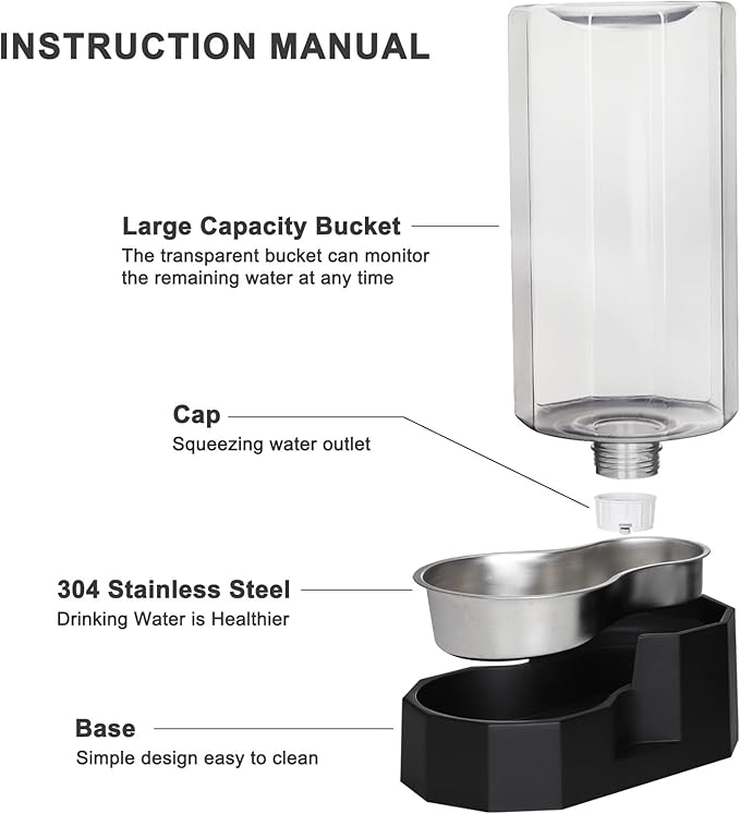 Sfozstra Black 9L Gravity Dog Water Dispenser - Image 4