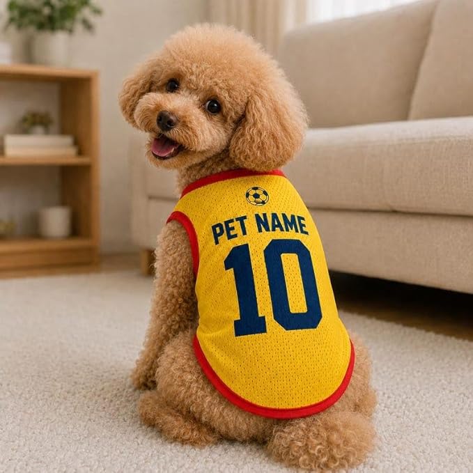 V-DECORPARKS Personalized Pet Soccer Jersey Custom Name Number Dog Cat Football - Image 5