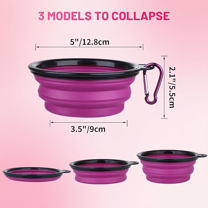 Dog Bowl Pet Collapsible Bowls, 2 Pack Collapsible Dog Water Bowls - Image 5