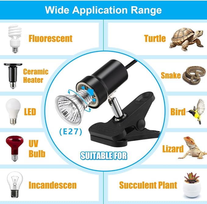 DaToo Reptile Heat Lamp Rotatable Turtle Heating Light - Image 7
