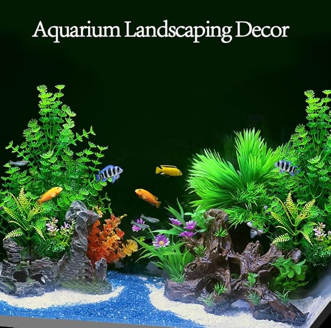 2 Pack Aquarium Decor Plastic Plants Extra Large Artificial Fish Tank Plants - Image 2