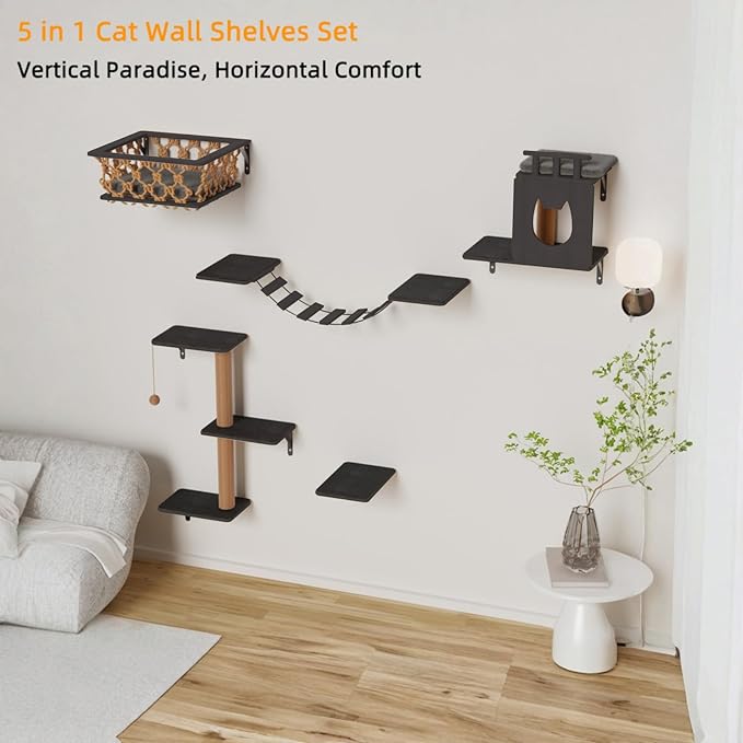 5-in-1 Cat Wall Shelves Set - Image 7