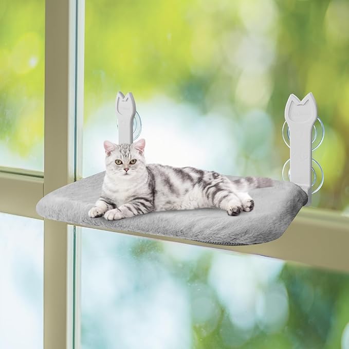 2 Pack Cat Window Perch, Cat Window Hammock Cordless Foldable Window Bed - Image 7