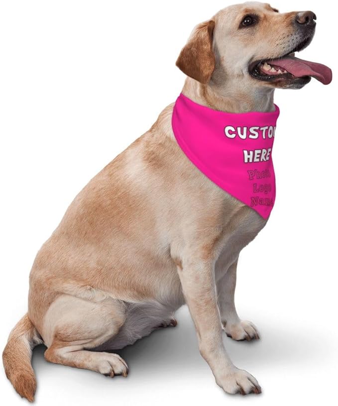 Custom Dog Bandana with Name Photo Logo Personalized Dog Scarf Suitable - Image 2