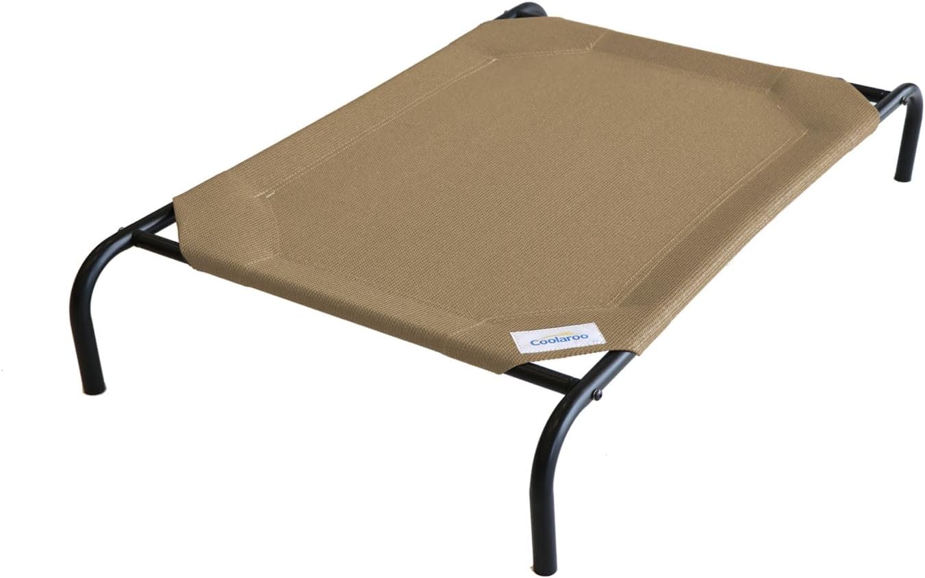 Coolaroo Original Elevated Dog Bed - Breathable Off-The-Ground Pet Bed with Cooling Fabric, Joint Relief & Moisture-Resistant Fabric, 100% Recyclable, Easy Clean, Nutmeg, Large