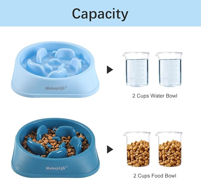 MateeyLife Slow Feeder Dog Bowls 2PCS, Anti-Choking Puzzle Dog Food Bowls - Image 5