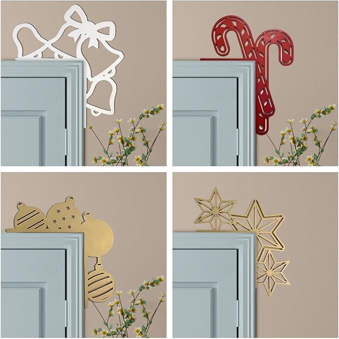 Christmas Door Topper Holiday Home Decor Funny Snowman Santa Claus Top Door - Image 2