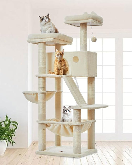 Taoqimiao Cat Tree 57.5-Inch, Cat Tower by Taoqimiao