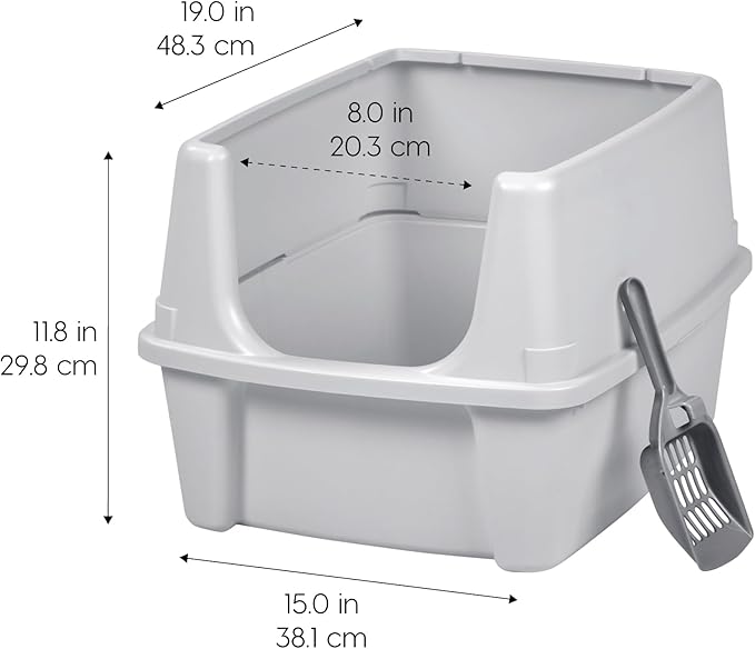 IRIS USA Cat Litter Box Large Open Top - Image 2