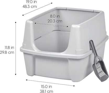 IRIS USA Cat Litter Box Large Open Top - Image 2