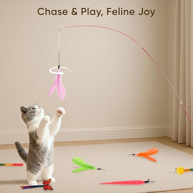 Cat Toys for Indoor Cats, 13 Packs Interactive Cat Wand Toy Set - Image 6
