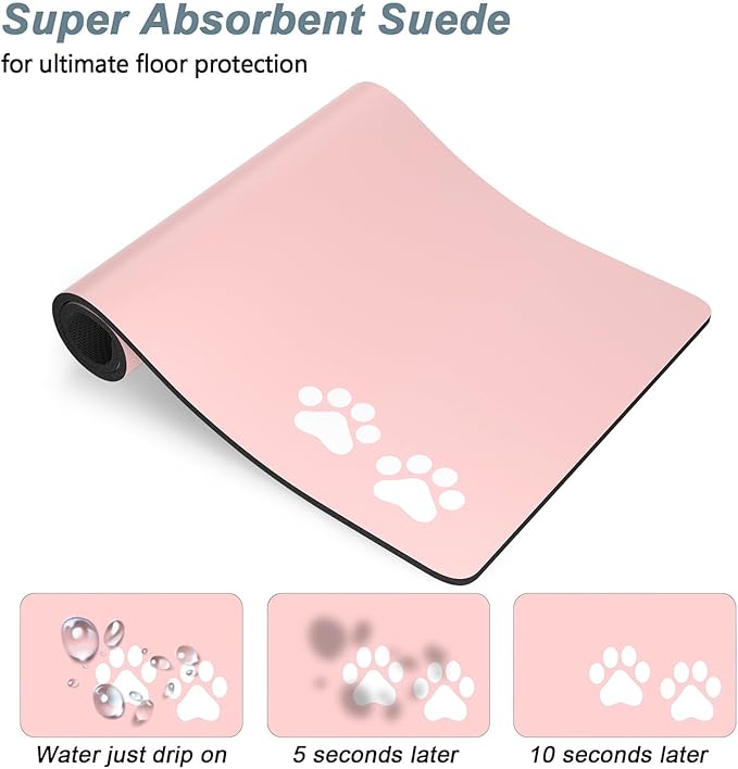 Rnivvi Dog Food Mat, Cute Anti-Slip Rubber Pet Feeding Rug Protect Floors - Image 3